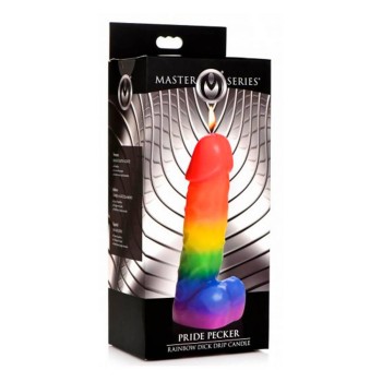 Κερί Πόνου Σε Σχήμα Πέους - Pride Pecker Rainbow Dick Drip Candle