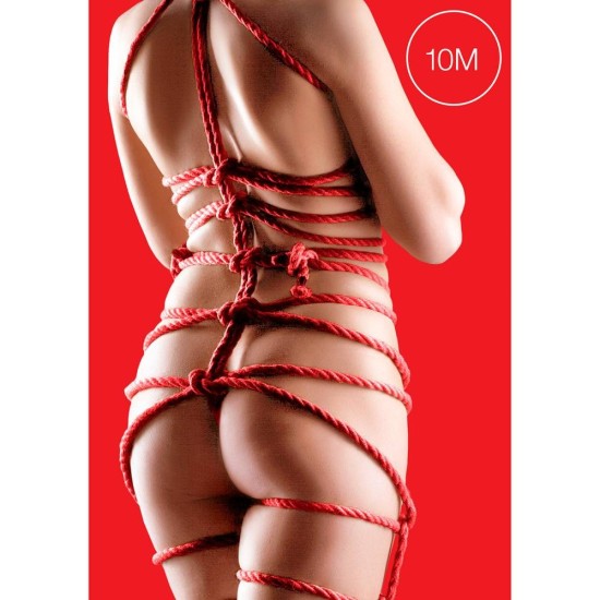 Ouch Silky Japanese Rope Red 10m Fetish Toys 