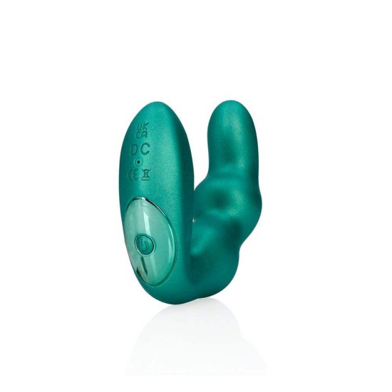 Bent Vibrating Prostate Massager With Remote Green Sex Toys