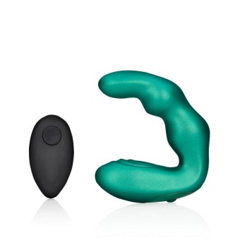 Bent Vibrating Prostate Massager With Remote Green