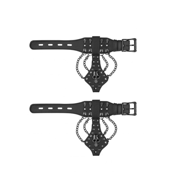 Δερμάτινες Χειροπέδες Με Αλυσίδες - Ouch Skull Handcuffs With Chains Fetish Toys