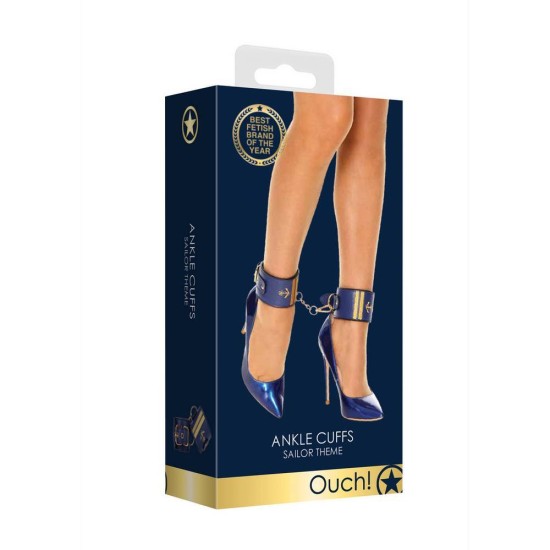 Ouch Vegan Leather Ankle Cuffs Sailor Theme Fetish Toys 