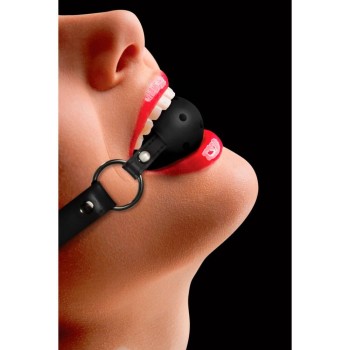 Ouch Ball Gag With Leather Straps Black
