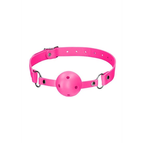 Ouch Ball Gag With Leather Straps Pink Fetish Toys 