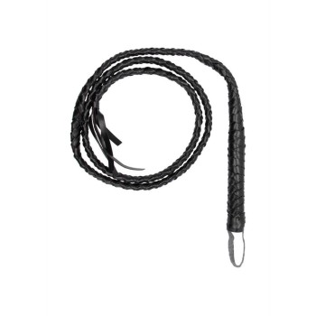 Ouch Bonded Leather Twisted Whip Black
