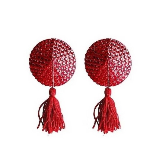 Round Shaped Nipple Tassels Red Sex Toys
