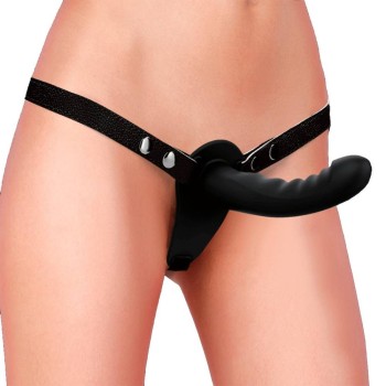 Ouch Dual Silicone Ribbed Strap On Black