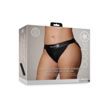Ouch Vibrating Strap On Panty Harness Plus Black