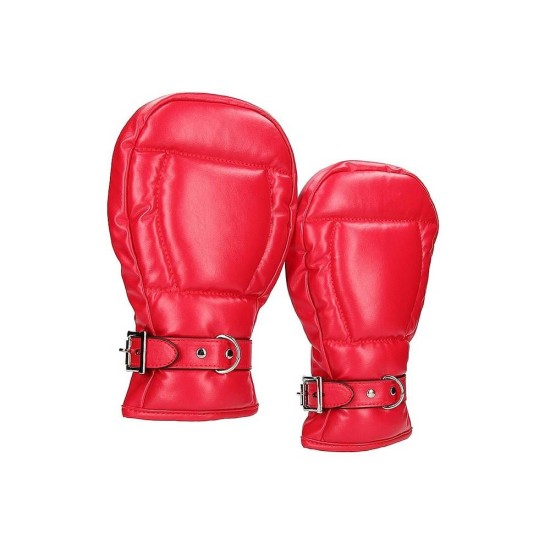 Φετιχιστικά Γάντια Πατούσες Σκύλου - Ouch Neoprene Dog Mitts With Padlocks Red Fetish Toys