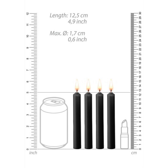 Ouch Teasing Wax Candles 4pcs Black Fetish Toys 