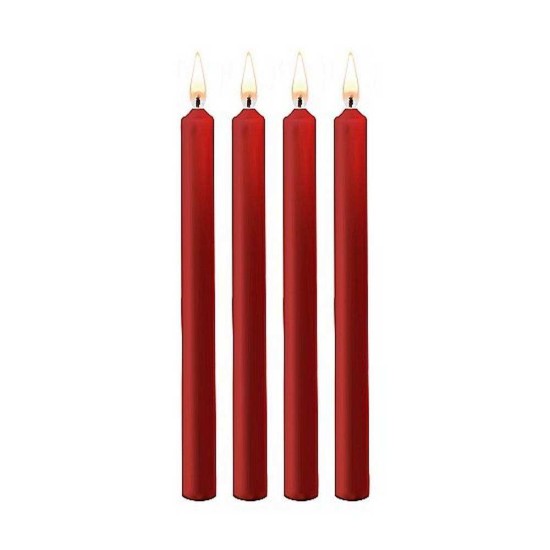 Φετιχιστικά Κεριά Πόνου - Ouch Teasing Wax Candles Large 4pcs Red Fetish Toys