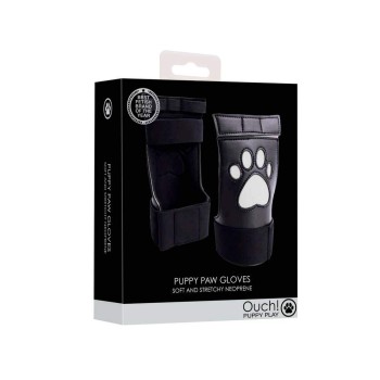 Ouch Puppy Paw Gloves Black/White