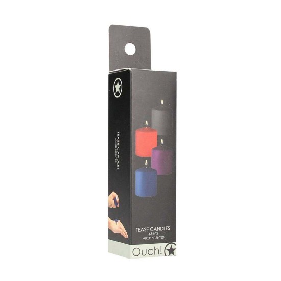Ouch Tease Candles 4 Pack Mixed Scented Fetish Toys 