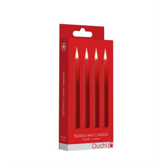 Ouch Teasing Wax Candles 4pcs Red Fetish Toys 