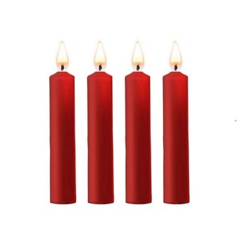 Φετιχιστικά Κεριά Πόνου - Ouch Teasing Wax Candles 4pcs Red