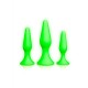 Glow In The Dark Silicone Butt Plug Set Of 3 Sex Toys