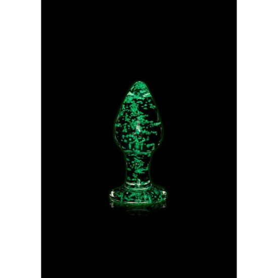 Glow In The Dark Glass Butt Plug Medium Sex Toys