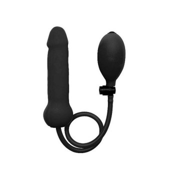 uch Inflatable Silicone Dildo Black 16cm