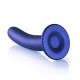 Smooth Silicone G Spot Dildo Metallic Blue 18cm Sex Toys