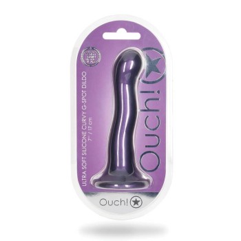 Ultra Soft Silicone Curvy G Spot Dildo Purple 18cm