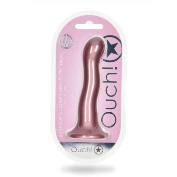 Ultra Soft Silicone Curvy G Spot Dildo Rose 18cm