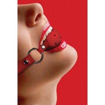 Ouch Ball Gag With Leather Straps Red