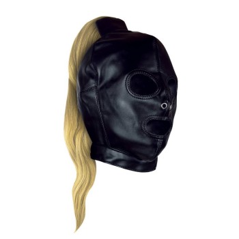 Ouch Mask With Blonde Ponytail Black