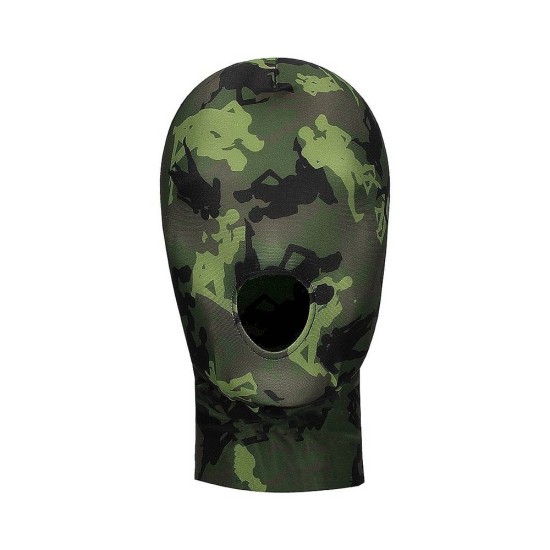 Κουκούλα Με Ανοιχτό Στόμα - Mask With Mouth Opening Army Theme Green Fetish Toys