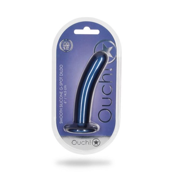 Smooth Silicone G Spot Dildo Metallic Blue 15cm Sex Toys