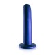 Κυρτό Ομοίωμα Σιλικόνης - Smooth Silicone G Spot Dildo Metallic Blue 15cm Sex Toys 