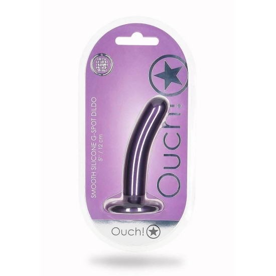 Smooth Silicone G Spot Dildo Metallic Purple 13cm Sex Toys