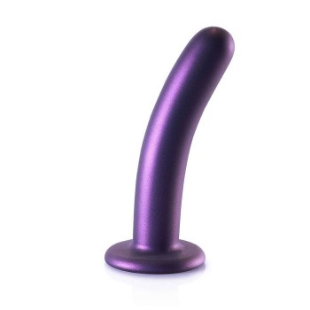 Smooth Silicone G Spot Dildo Metallic Purple 15cm
