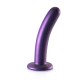 Κυρτό Ομοίωμα Σιλικόνης - Smooth Silicone G Spot Dildo Metallic Purple 15cm Sex Toys 