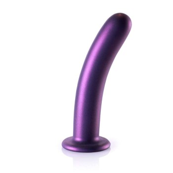 Smooth Silicone G Spot Dildo Metallic Purple 18cm