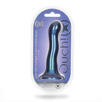 Ultra Soft Silicone Curvy G Spot Dildo Blue 18cm