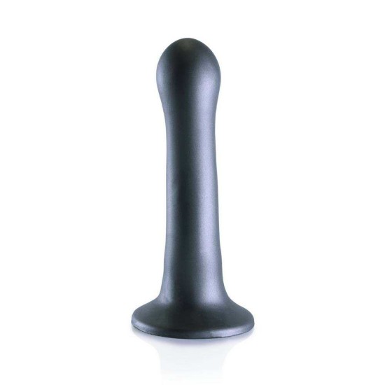 Κυρτό Ομοίωμα Σιλικόνης - Ultra Soft Silicone Curvy G Spot Dildo Gun Metal 18cm Sex Toys 