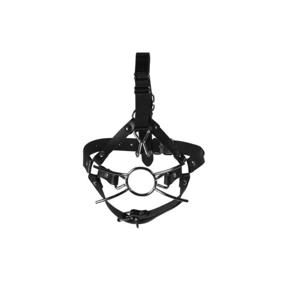 Λουριά Κεφαλής Με Φίμωτρο Και Γάντζους - Head Harness With Spider Gag And Nose Hooks Fetish Toys
