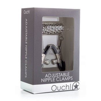 Ouch Adjustable Nipple Clamps Silver