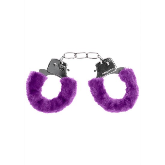 Μεταλλικές Χειροπέδες Με Γούνα - Ouch Pleasure Furry Handcuffs Purple