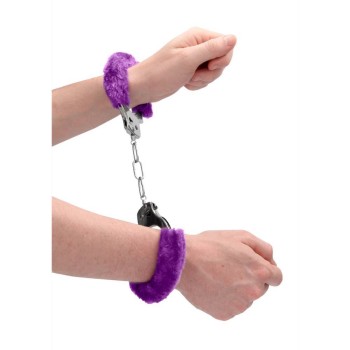 Μεταλλικές Χειροπέδες Με Γούνα - Ouch Plesure Furry Handcuffs Purple
