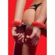 Ouch Pleasure Furry Handcuffs Red