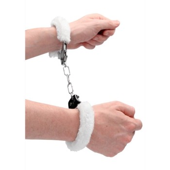 Ouch Pleasure Furry Handcuffs White