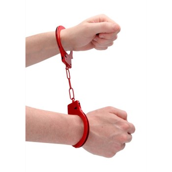 Ouch Beginners Metal Handcuffs Red