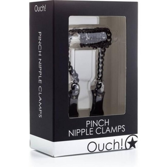 Ouch Pinch Nipple Clamps Black Fetish Toys 