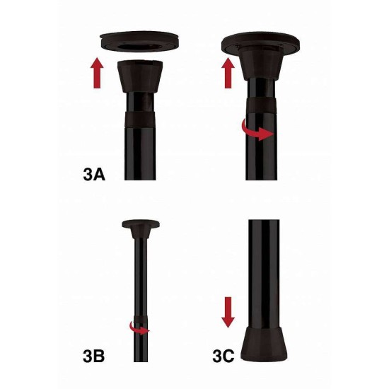 Ouch Adjustable Dance Pole Black 279cm Fetish Toys 