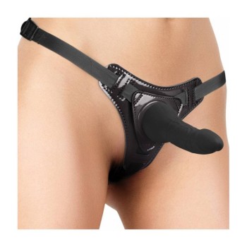 Ομοίωμα Πέους Με Ζώνη - Pleasure Strap On With Adjustable Straps Black 15cm