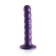 Beaded Silicone G Spot Dildo Metallic Purple 14cm Sex Toys