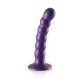 Ομοίωμα Σιλικόνης Με Ραβδώσεις - Beaded Silicone G Spot Dildo Metallic Purple 14cm Sex Toys 