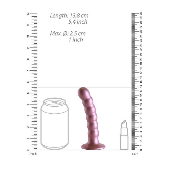 Ομοίωμα Σιλικόνης Με Ραβδώσεις - Beaded Silicone G Spot Dildo Rose Gold 14cm Sex Toys 