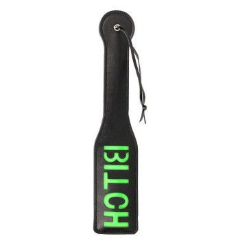 Ouch Glow In The Dark Bitch Paddle Black/Neon Green 32cm